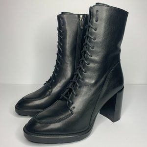 NORDSTROM Aquatalia Italian Leather Heeled Combat Boot